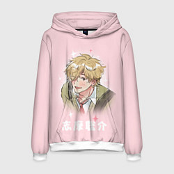 Толстовка-худи мужская Sousuke Shima - Skip and Loafer, цвет: 3D-белый