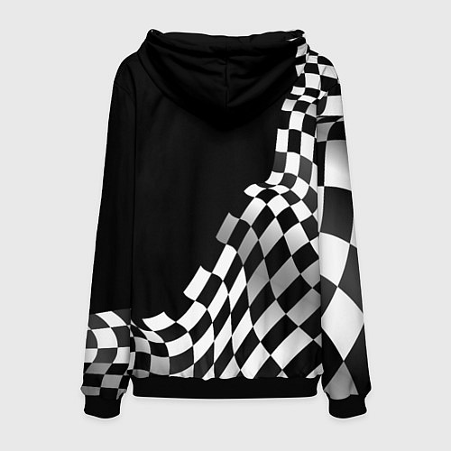 Мужская толстовка Honda racing flag / 3D-Черный – фото 2