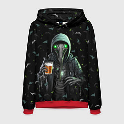 Толстовка-худи мужская Пришелец с пивом, цвет: 3D-красный