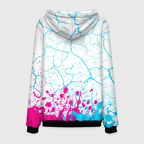 Мужская толстовка Saints Row neon gradient style: символ сверху / 3D-Черный – фото 2