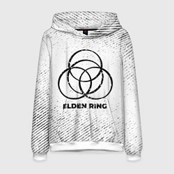 Толстовка-худи мужская Elden Ring с потертостями на светлом фоне, цвет: 3D-белый