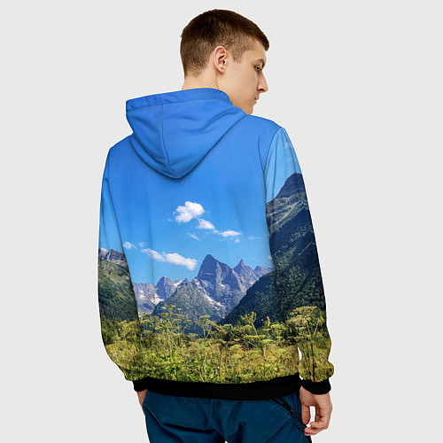 Мужская толстовка Фото гор / 3D-Черный – фото 4