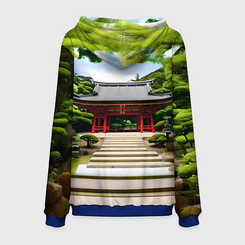 Мужская толстовка Японский храм синто / 3D-Синий – фото 2