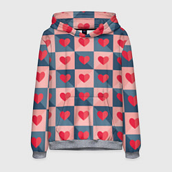 Толстовка-худи мужская Pettern hearts, цвет: 3D-меланж