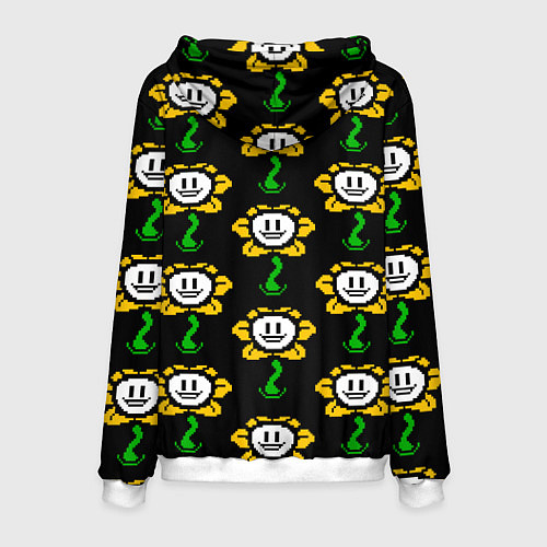 Мужская толстовка Undertale - flowey smile / 3D-Белый – фото 2