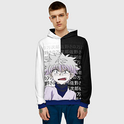 Толстовка-худи мужская Киллуа - Hunter x Hunter, цвет: 3D-синий — фото 2