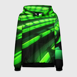 Мужская толстовка Green neon abstract