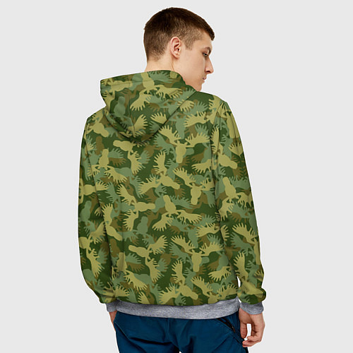 Мужская толстовка Лоси - камуфляж / 3D-Меланж – фото 4