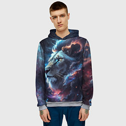 Толстовка-худи мужская Galactic lion, цвет: 3D-меланж — фото 2