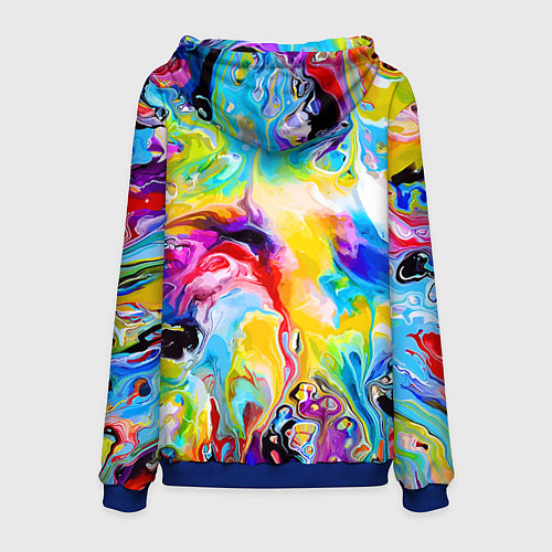 Мужская толстовка Маскировка хамелеона на фоне ярких красок / 3D-Синий – фото 2