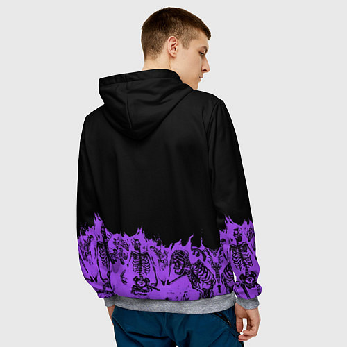 Мужская толстовка Скелеты в неоновом огне / 3D-Меланж – фото 4