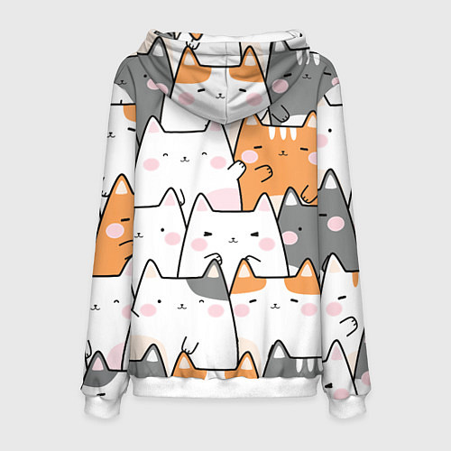 Мужская толстовка Семья котиков / 3D-Белый – фото 2