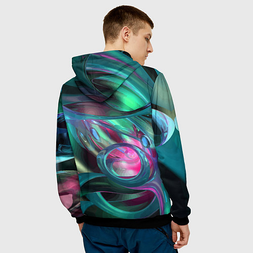 Мужская толстовка Кровожадный мишутка-вуду / 3D-Черный – фото 4