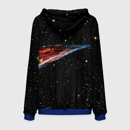 Мужская толстовка Космические качели - череп / 3D-Синий – фото 2