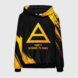 Толстовка-худи мужская Thirty Seconds to Mars - gold gradient, цвет: 3D-черный