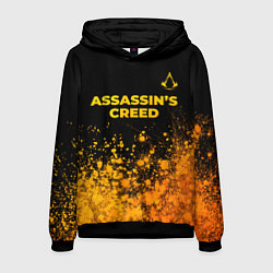 Толстовка-худи мужская Assassins Creed - gold gradient: символ сверху, цвет: 3D-черный