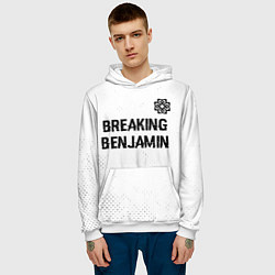 Толстовка-худи мужская Breaking Benjamin glitch на светлом фоне: символ с, цвет: 3D-белый — фото 2