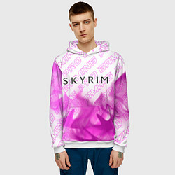Толстовка-худи мужская Skyrim pro gaming: символ сверху, цвет: 3D-белый — фото 2