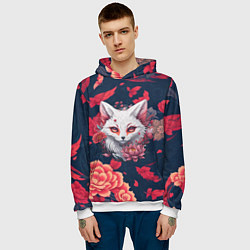 Толстовка-худи мужская Братец лис, цвет: 3D-белый — фото 2