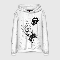 Толстовка-худи мужская Rolling Stones и рок символ, цвет: 3D-белый