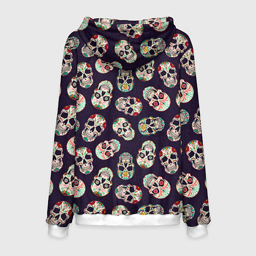 Мужская толстовка Узор с черепами Pattern with skulls / 3D-Белый – фото 2