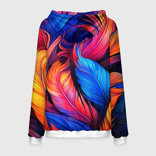 Мужская толстовка Экзотические перья / 3D-Белый – фото 2