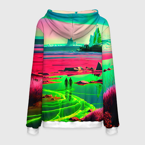 Мужская толстовка Кислотный мир / 3D-Белый – фото 2