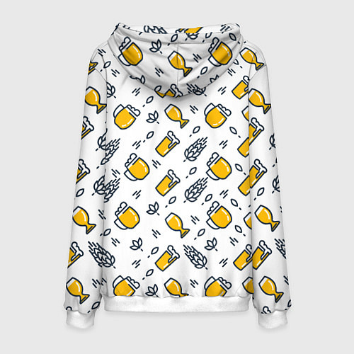 Мужская толстовка Пиво пенное / 3D-Белый – фото 2