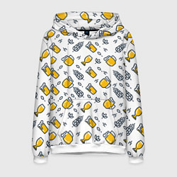 Толстовка-худи мужская Пиво пенное, цвет: 3D-белый