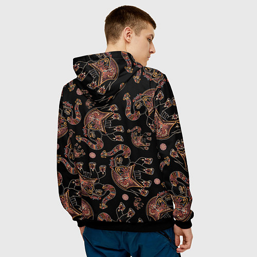 Мужская толстовка Слон индийский / 3D-Черный – фото 4