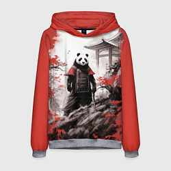 Толстовка-худи мужская Panda samurai, цвет: 3D-меланж