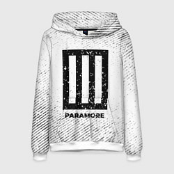 Толстовка-худи мужская Paramore с потертостями на светлом фоне, цвет: 3D-белый