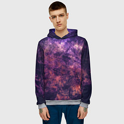 Толстовка-худи мужская Текстура - Purple galaxy, цвет: 3D-меланж — фото 2