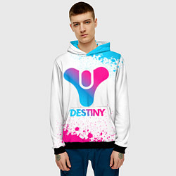 Толстовка-худи мужская Destiny neon gradient style, цвет: 3D-черный — фото 2