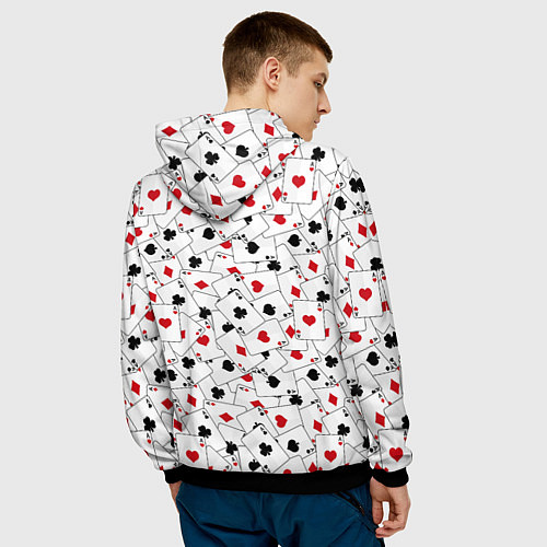 Мужская толстовка Карточные тузы / 3D-Черный – фото 4