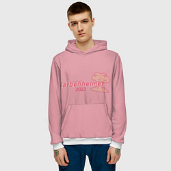 Толстовка-худи мужская Barbenheimer PINK EDITION, цвет: 3D-белый — фото 2