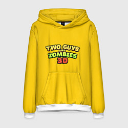 Мужская толстовка Two Guys & Zombies 3D - Лого на желтом