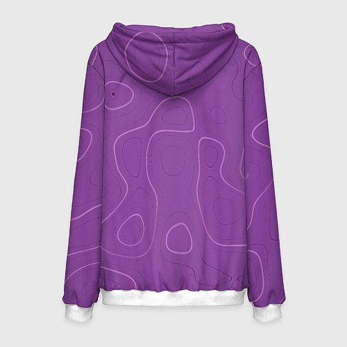 Мужская толстовка Объемные разводы - яркий фиолетовый - узор Хуф и С / 3D-Белый – фото 2