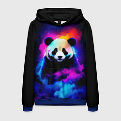Толстовка-худи мужская Панда и краски, цвет: 3D-синий