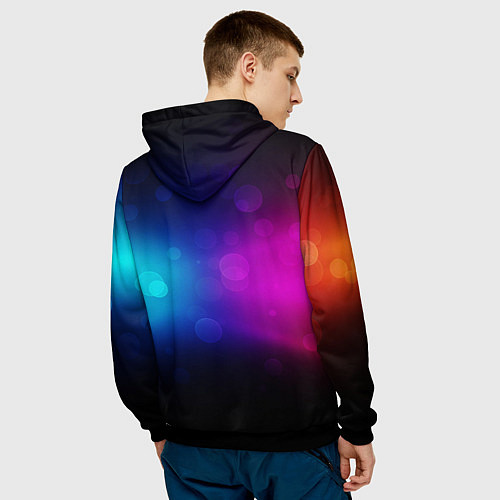 Мужская толстовка Столкновение бликов / 3D-Черный – фото 4