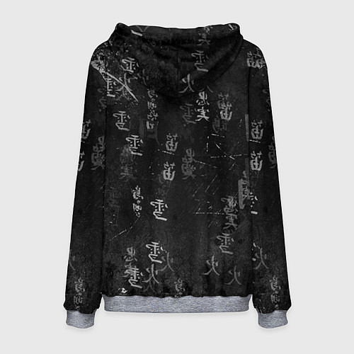 Мужская толстовка White dragon - grunge / 3D-Меланж – фото 2