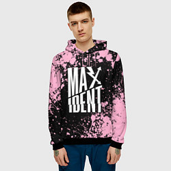 Толстовка-худи мужская Stray kids - pink maxident, цвет: 3D-черный — фото 2