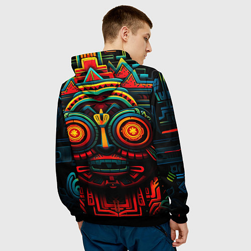 Мужская толстовка Ацтекские Боги / 3D-Черный – фото 4