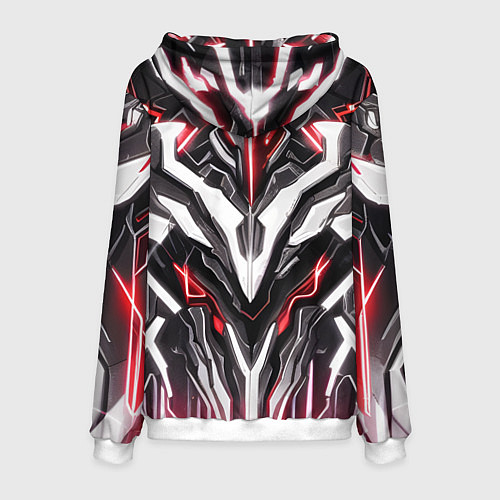 Мужская толстовка Неоновая кибер броня красная / 3D-Белый – фото 2