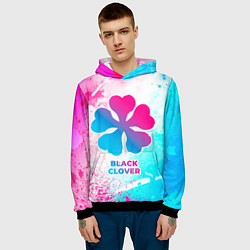 Толстовка-худи мужская Black Clover neon gradient style, цвет: 3D-черный — фото 2