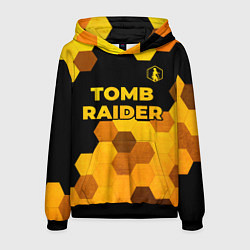 Толстовка-худи мужская Tomb Raider - gold gradient: символ сверху, цвет: 3D-черный