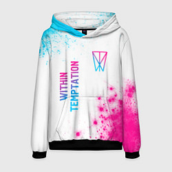 Мужская толстовка Within Temptation neon gradient style: надпись, си