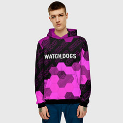 Толстовка-худи мужская Watch Dogs pro gaming: символ сверху, цвет: 3D-черный — фото 2
