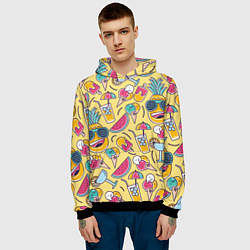 Толстовка-худи мужская Летний позитив, цвет: 3D-черный — фото 2