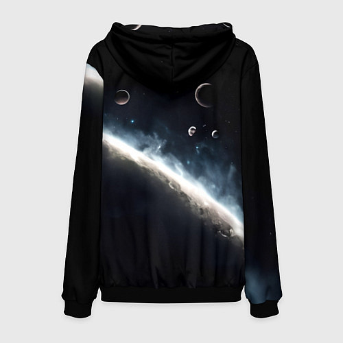 Мужская толстовка Космонавт и шахматы / 3D-Черный – фото 2